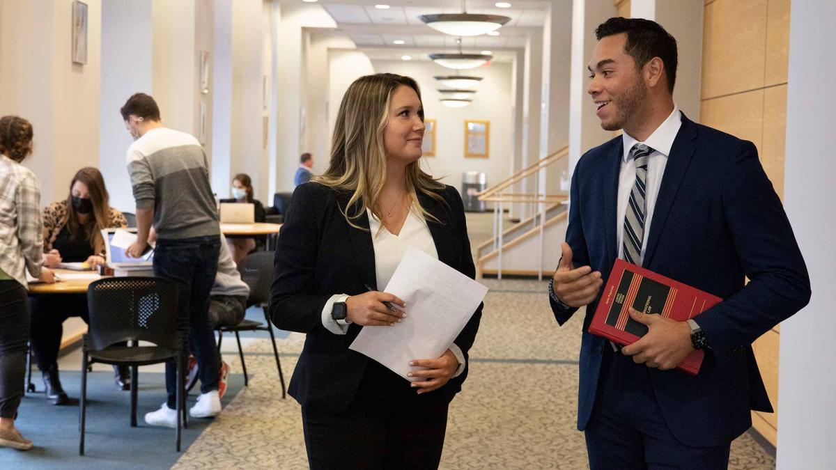 law students in Ottinger Hall, Elisabeth Haub School of Law